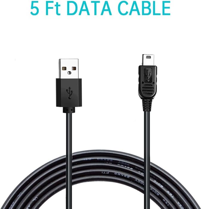 FOUCECLAUS USB Power and Data Cable for Texas Instruments Calculators, 5Ft Charger Cord Compatible with TI-84 Plus CE, Plus C Silver Edition, Nspire CX/TI CX CAS Graphing Calculators