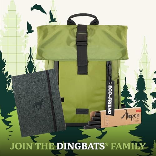 Dingbats* Wildlife Dotted Writing Journal Notebook A5 - Vegan Leather Softcover - Ideal for Work, Travel - Pocket, Elastic Closure, & Bookmark