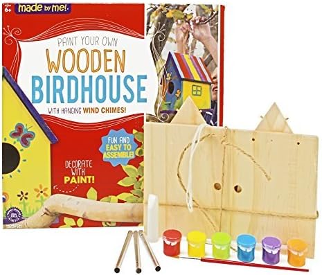 Made By Me Build & Paint Your Own Wooden Toys, DIY Wood Craft Kit, Easy to Assemble, Birdhouse