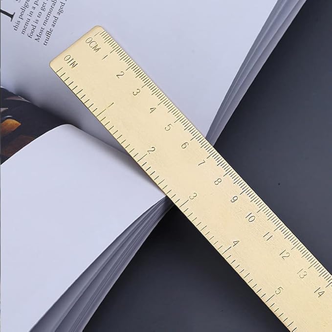 Utoolmart Brass Straight Ruler, 15cm / 5.9-inch Double-Sided Scale Ruler, Measuring Tool for Engineering Office Architect and Drawing