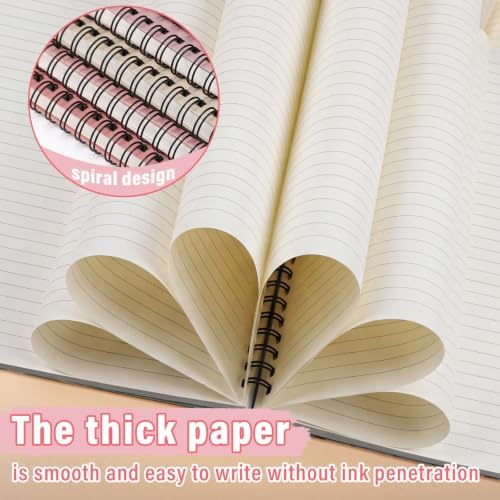 Fuutreo 6 Pack Spiral Notebook 10.5x7.45 Notebook,Soft Color,Pastel
