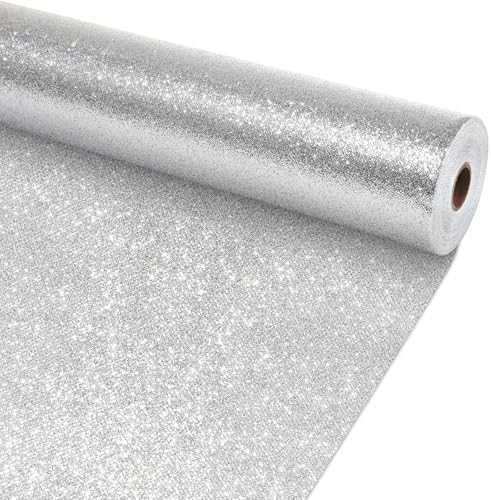 Glitter Silver Bulletin Board Roll Non-Woven Fabric Poster 15.7" x 12 Ft