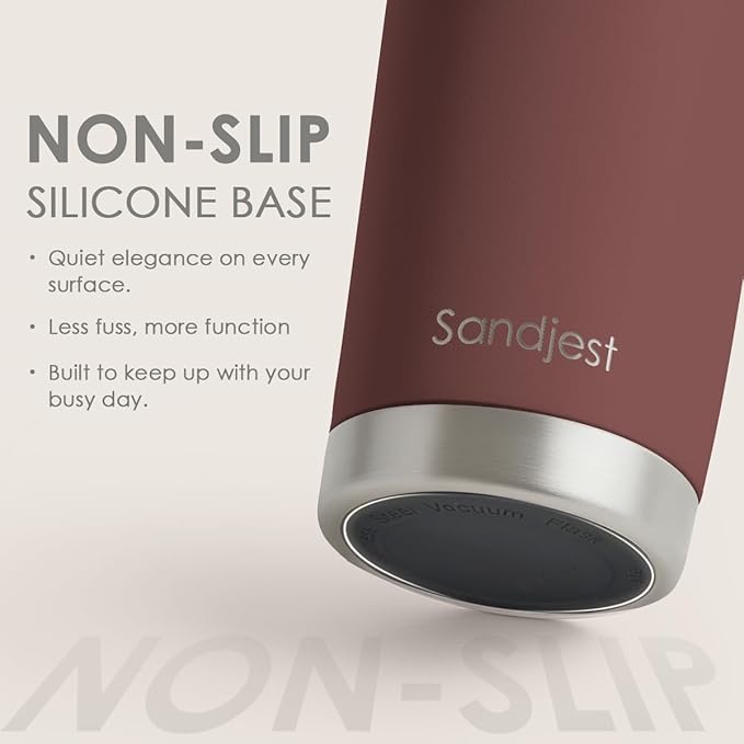 SANDJEST Stainless Steel Tumbler 20 oz, Double Wall Vacuum Insulated Mug with Lid, Travel Coffee Cup for Women Men Friends, Birthday Christmas (Mahogany Red)