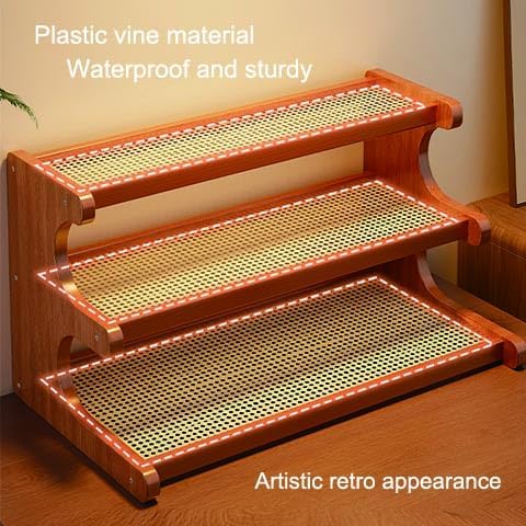 Desktop Shelf Organizer, Bamboo Desktop Bookshelf, 3-Tier Organization Shelves for Top of Desk for Dorm College Table Top Shelving Display Stand for Living Room/Home