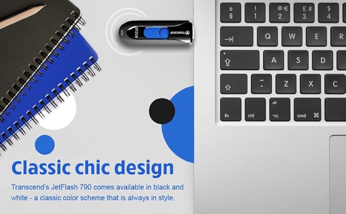 Transcend JF790K 16GB USB Flash Drive, for PC/Mac/Laptop/Windows/Computer, Desktop/TV/Car Audio, USB3.2 Memory Stick, Thumb Drives Data Storage with Retractable Connector, USB2.0/3.0/3.1 Compatible