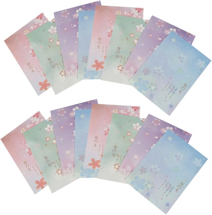 Mobestech Japanese Style Note Paper Set 40pcs B5 Blossoms Pattern Writing Paper Stationery for Letter Writing and Printing, Vintage Floral Design for Office and School Use