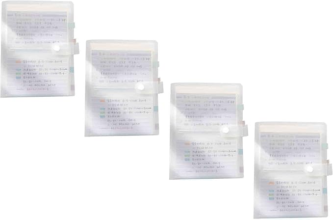 3x5 Index Cards Clear Plastic Holder Organizer Pouches Book Binder 40 Page Hold 160 Cards 4 Pack