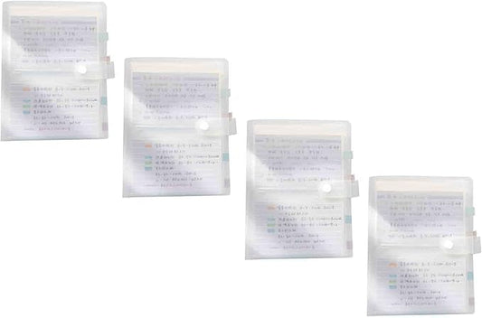 3x5 Index Cards Clear Plastic Holder Organizer Pouches Book Binder 40 Page Hold 160 Cards 4 Pack