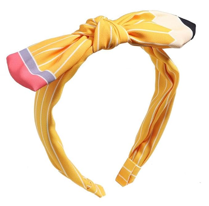 Teacher Outfits for Women, Pencil Headband Accessories, Teachers Supplies Hair Bows Hair Ties Hairband, First Day of School Teacher Gifts from Student