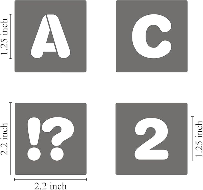 1.25 Inch Alphabet Letter Stencils - 40 Pack Letter Number Stencil Templates with Signs for Painting on Wood, Reusable Calligraphy Letters Stencils for Chalkboard Fabric Wood Signs
