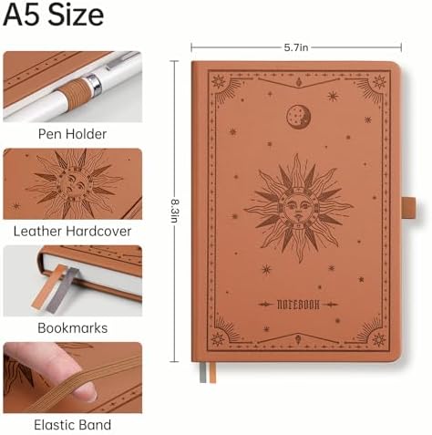 EMSHOI Blank Journal Notebook, 192 Pages, A5 Size (5.7'' x 8.3'')