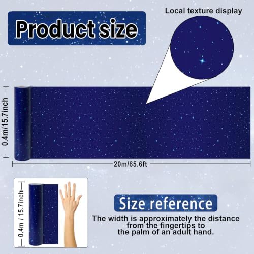 Blue Outer Space Bulletin Board Roll Non-Woven Fabric Poster 15.7" x65.6ft