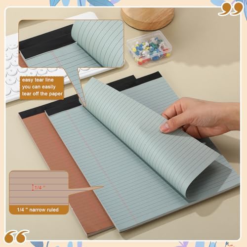 Fuutreo 8 Pcs Legal Pads 8.5 x 11 Colored Note Pads, Advanced Grey