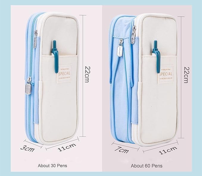 Arnuixty Large Storage Pencil Case Pen Bag with Zipper Big Capacity Pouch Organizer for Office Travel Holder Box