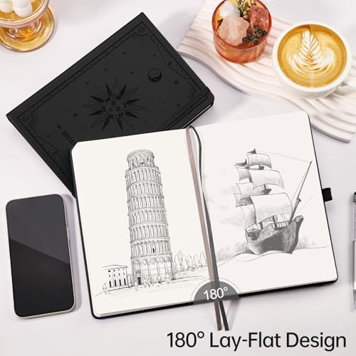 EMSHOI Blank Journal Notebook, 192 Pages, A5 Size (5.7'' x 8.3'')