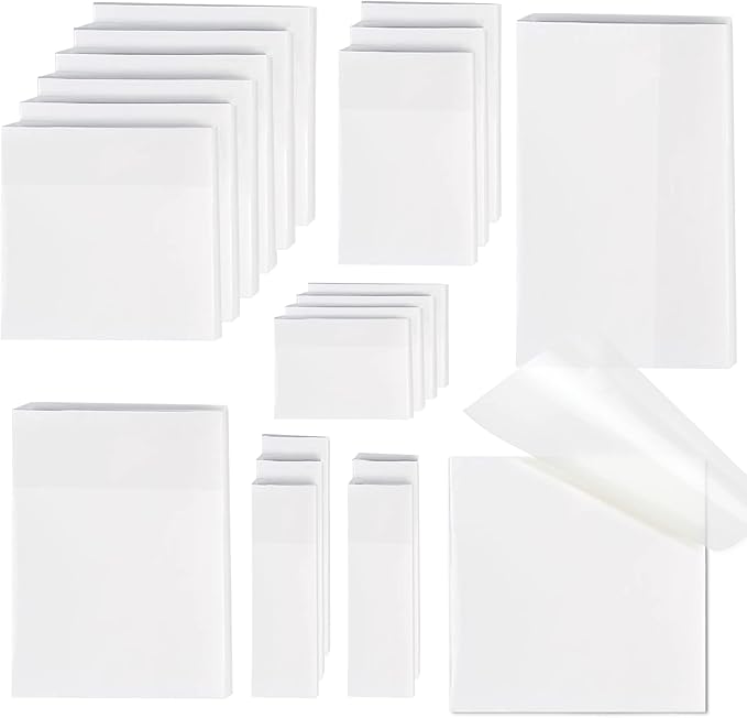 [1000 PCS] Transparent Sticky Notes, 6 Sizes Clear Sticky Notes Pads, Waterproof Self-Adhesive Translucent Sticky Notes for Annotating Books, See Through PET Notes for School & Office