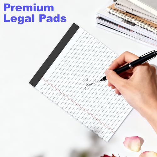 3 Pack White Legal Pads 8.5 x 11 Inch, Wide Ruled Notepads Lined Memo Note Pads, 8.5x11 Inch Micro Perforated Writing Pads 30 Sheets Per Pad for Work Study Daily Note Taking List