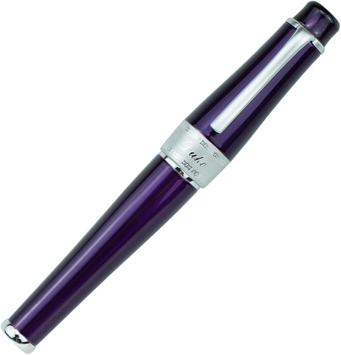 Asvine Duke Luxury Purple Fountain Pen Fine Nib, Charlie Chaplin Series, Unique Design Collection Heavy Pen with Pouch