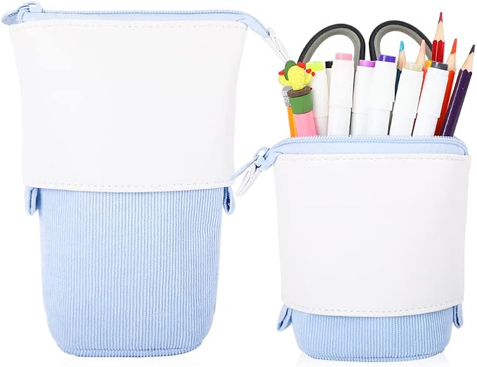 Oyachic Stand up Pencil Case Standing Pencil Holder Transformer Pencil Pouch Telescopic Pen Bag Cute Makeup Bag Cosmetic Organizer Bag Box for Women