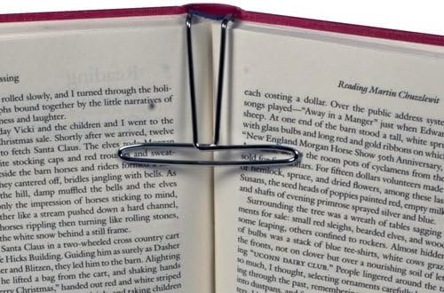 Book Magic Book Clip and Stand (Chrome), Portable, Metal Clip Holds Books Upright, for Reading, for Book Lovers, Made in USA