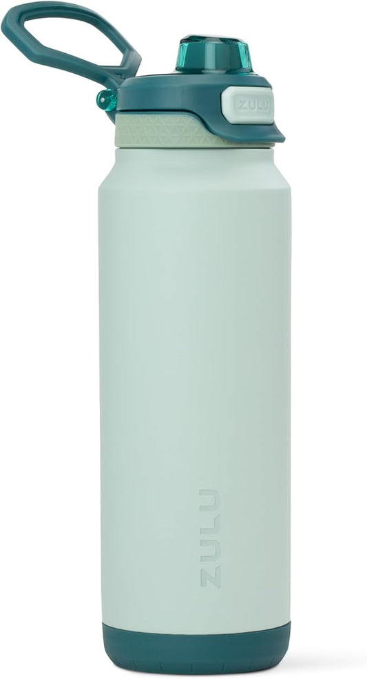 ZULU Powerfill Pro 32oz Stainless Steel Water Bottle with Quick Fill Lid, Triple Walled Vacuum Insulated Metal, Leak Proof Locking Lid, Sip and Chug, Reusable BPA Free, Evergreen