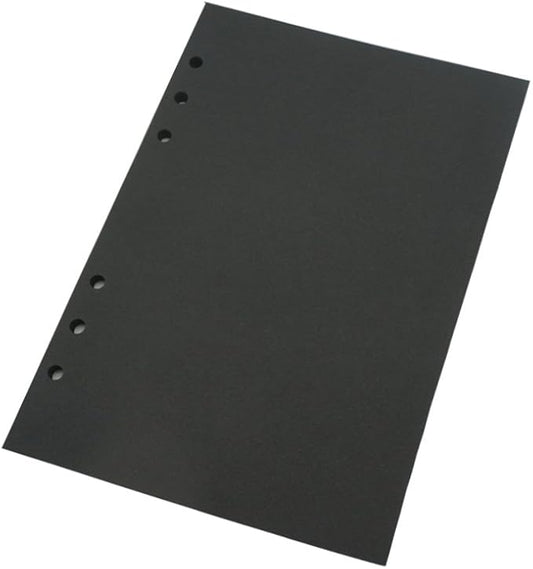 A5 Planner Refill Black Blank Planner Inserts, 6 Ring Binder Refill, Black Paper for Refillable Binder Compatiable with Filofax, All Plain, 40 Sheets 90 Pages A5 5.59'' x 8.27''