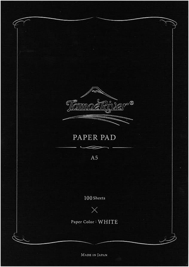 Tomoe River FP 52gsm Glue-bound Paper Pad by SANZEN, 5.85 x 8.27 Inches (A5-size), White, 100 Sheets (SR-A5LW)