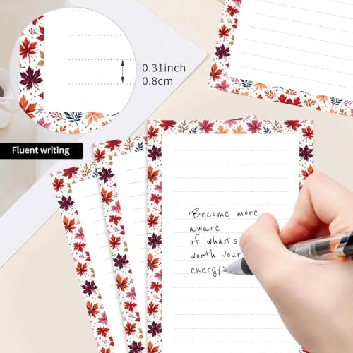 2 Pack Lined Sticky Notes 4x6 in, Cute Self-Stick Notepads with Lines, Large Memo Pads Strong Adhesive for Office, Home Cute Colorful Leaf