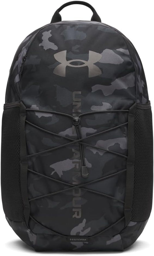 Under Armour Unisex Hustle Sport 6.0 Backpack, (002) Black/Metallic Black, One Size Fits Most