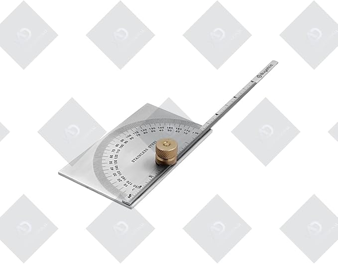 Stainless Steel Protractor 0-180 degrees Machine Tools (Square Head Depth cum Degree Protractor)