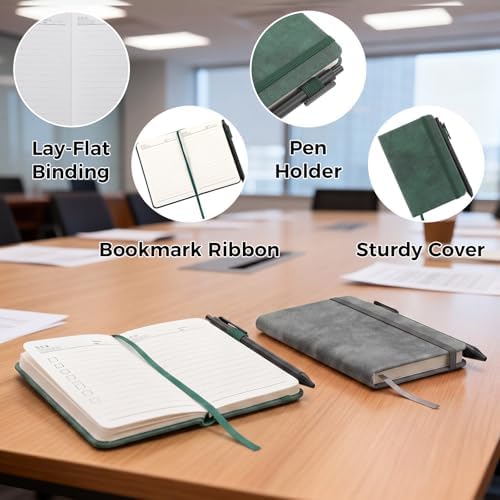 Thboxes 3 Pack Pocket Notebook Journals, A6 Mini Ruled Hardback Notepad Set