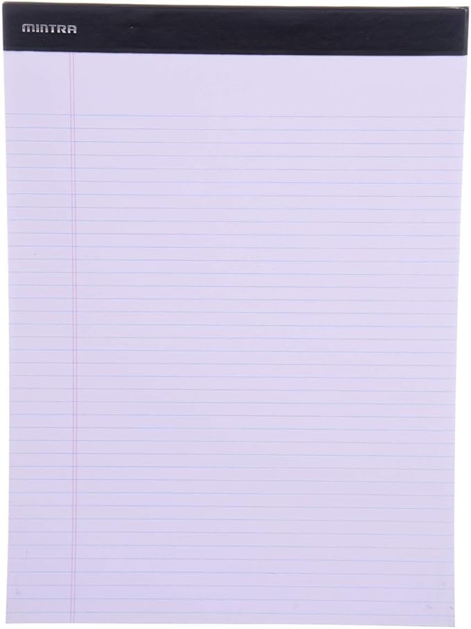 Mintra Office Colorful Legal Pads - Includes 2 Blue, 2 Pink, and, 2 Green Writing Pads, Micro Perforated Lined Sheets, Ideal for Professional & Personal Use, 8.5"x11" Narrow Ruled, 6 pack Basic Pastel