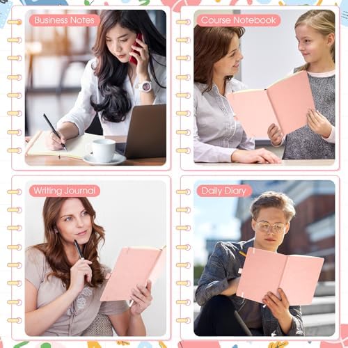Laumoi 14 Pack Hardcover Lined Journal Notebooks Bulk,Pink,A5