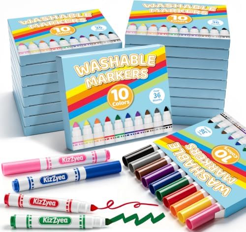 Washable Markers Bulk, Markers for Kids, 10 Assorted Colors, 24 Boxes 240ct