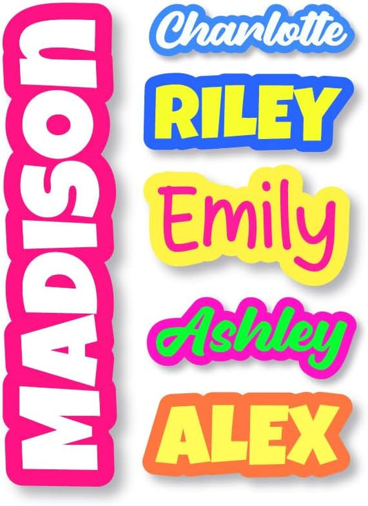 Custom Name Labels for Kids – Waterproof Personalized Vinyl Stickers for School Supplies, Daycare, Tumblers, Camp, Water Bottles, Lunch Boxes, Kids Stuff