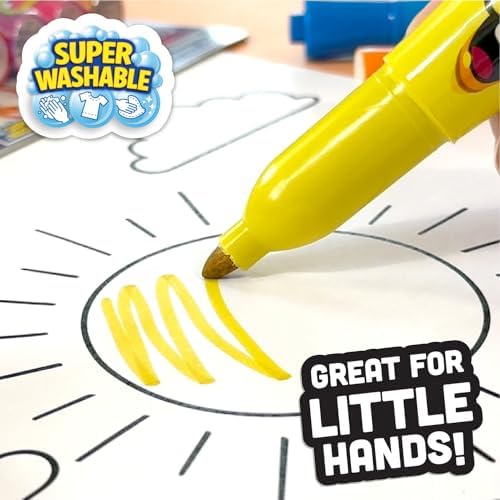 Scentos Scented Jumbo Markers 8 Pack,Fruit Scent, 8 Colors, Different Fruity, Washable Markers for Kids, Kid Approved, Non Toxic Chunky, Design for Little Hands, Back to School Classroom Supplies