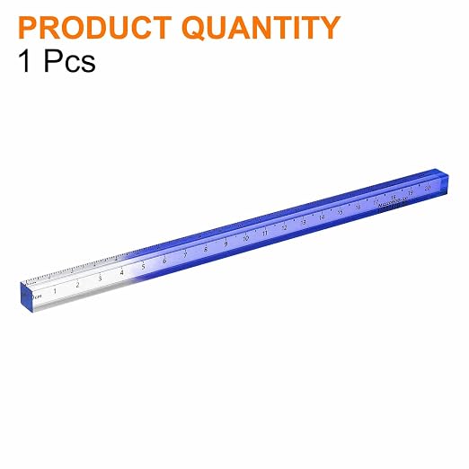 HARFINGTON Acrylic Clear Straight Rulers 20cm Metric Transparent Gradient Three-Dimensional Plastic Ruler Square Cube Measuring Tool for Classroom Office, Blue