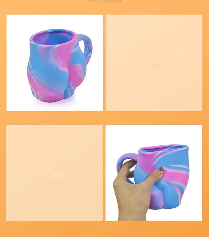 Coffee Mug 360ml:Hippie Hops - Silicone Handled Unbreakable Cups, Hot/Cold Drinks, Dishwasher-Microwave-Freezer-Oven Safe (Camouflage)