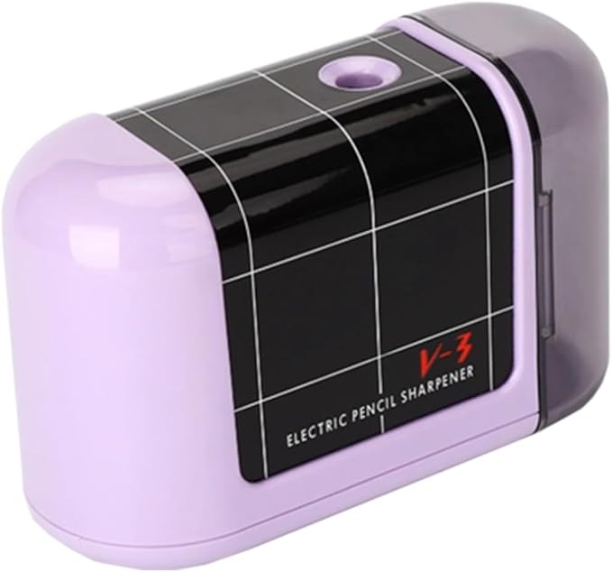 Battery Operated Electric Pencil Sharpener, Portable Electric Pencil Sharpener for Kids, for No.2/Color Pencils (6-8mm), School, Home, Office, Classroom(Purple)