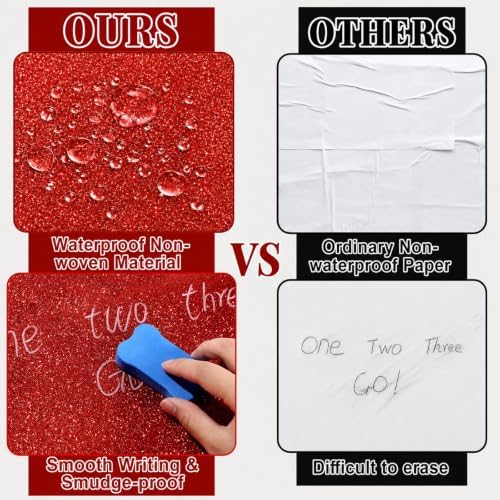 Glitter Red Bulletin Board Roll Non-Woven Fabric Poster 15.7" x12ft