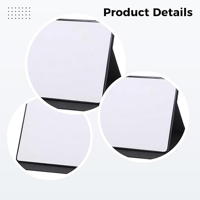 Desktop Whiteboard with Stand, 12.6 x 8.7 in A4 Portable Dry Erase Board, Foldable PU Leather Support, Includes 3 Pens and Eraser, Small Tabletop Board for Office Home and School Note Taking