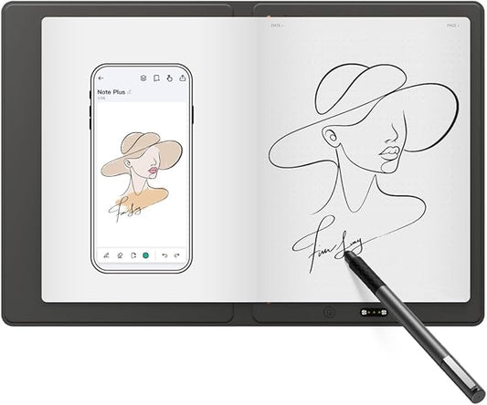 XPPen Note Plus Digital Notebook with Pen Syncs to Phone, Bluetooth Writing Tablet for Students, Wireless Smart Notebook for Sketching, Note-Taking, Digital Art & Meeting, Drawing Tablet