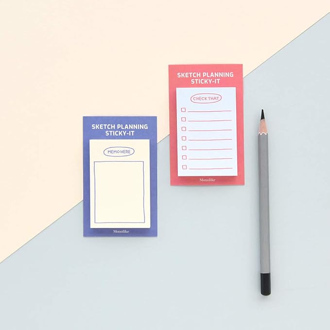 Monolike Sketch Planning Sticky-it - 5p Set Self-Adhesive Memo Pad 50 Sheets