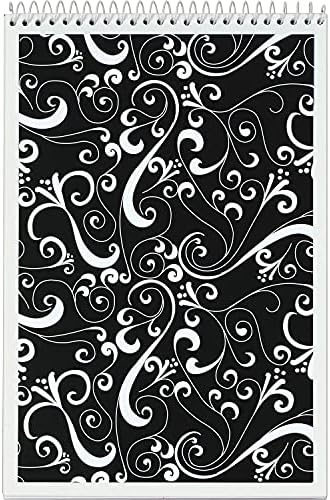 Tops Designer Steno Pads 6-Inch x 9-Inch Gregg Ruled Black/White 80 Sheets/Pad