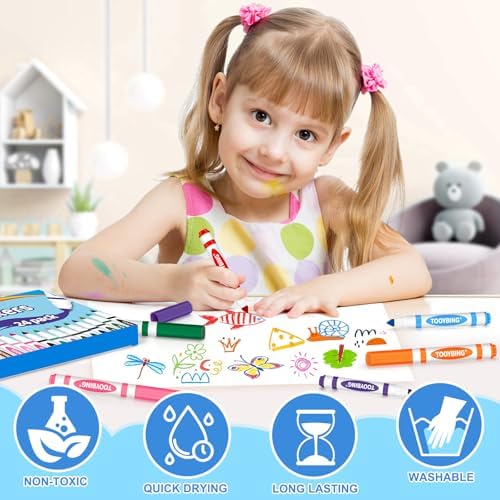 Washable Markers Bulk (72 Count, 3 Box), Broad Line Markers for Kids with Conical Tip, Assorted Colors, Drawing Essentials for School Classroom, Student Must Have for Coloring Book, Art Craft Supplies