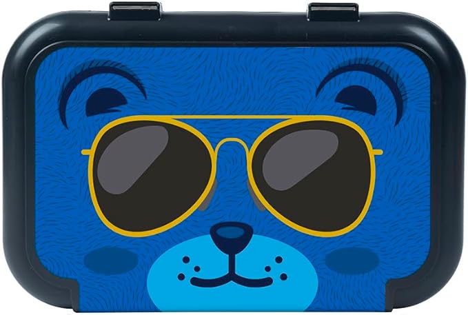 ZIPIT Recycled Plastic Pencil Box for Boys, Large Capacity Pencil Case for School, Durable Stationery Organizer Box, Blue Dog
