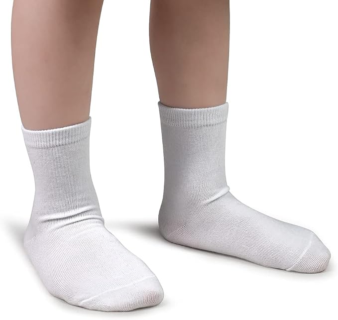 GENTABY Kids Socks 24 pairs Cozy Athletic Crew Socks for Boys and Girls(1-13Years)