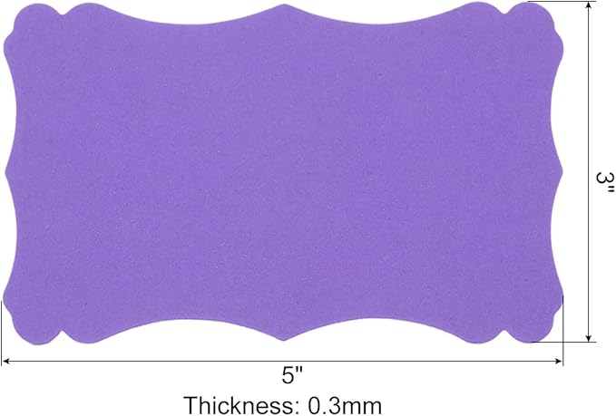 PATIKIL 3"x5" Blank Paper Business Cards, 120 Pack Small Index Flash Cards Words Message Note Card Mini Paper Tags Lace for DIY Gift, Purple