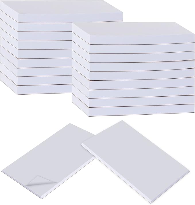 zmybcpack 20 Pack Note Pads Memo Pads 3"x 5"- 100 Sheets Each Paper Notepads- Small Memo Scratch Pad Writing pads To Do Grocery List