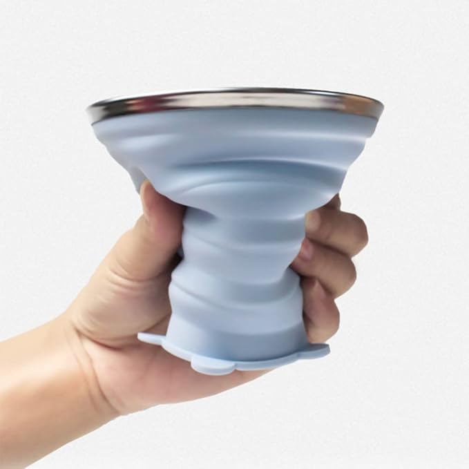 Tutuba Silicone Collapsible Cups, Small Portable Drinking Cup with Lids Leakproof Folding Coffee Mugs for Kids & Adults Camping Travel